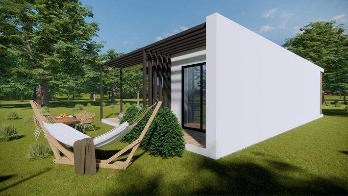 Kreta, Almyrida: Kleines Einfamilienhaus in fußläufiger Entfernung zum Strand mit Gemeinschaftspool