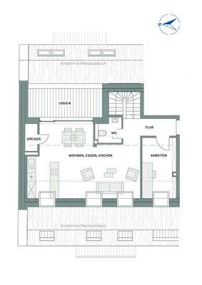 Grundriss WE 21 Obergeschoss