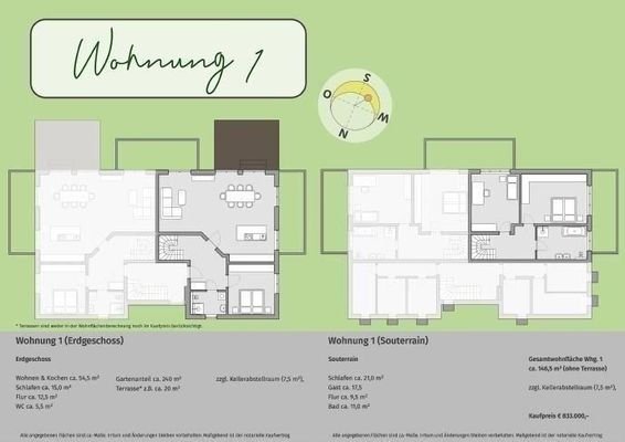 Grundriss Wohnung 1