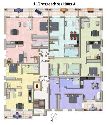 1. Obergeschoss Haus A