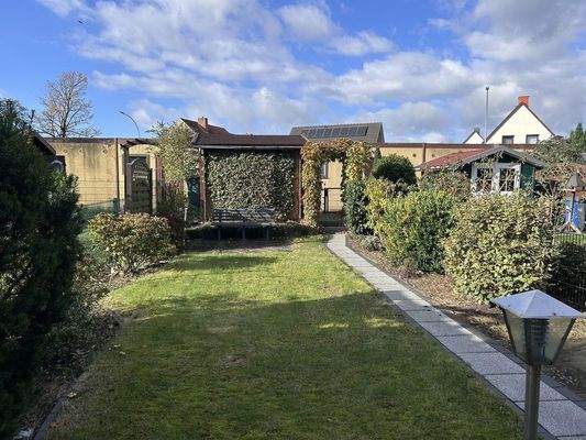 Blick auf die Garagenanlagen