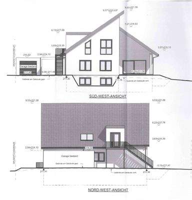 Ansicht Plan Zweiparteienhaus