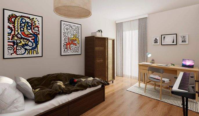 In diesem schönen Kinderzimmer kann man sich voll 