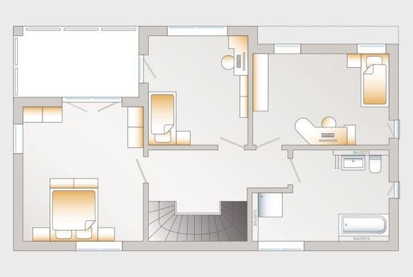 Grundriss Dachgeschoss ohne Mehrkosten  frei änderbar