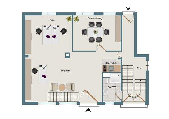 Grundriss Beispiel: Büro mit Kundenempfang