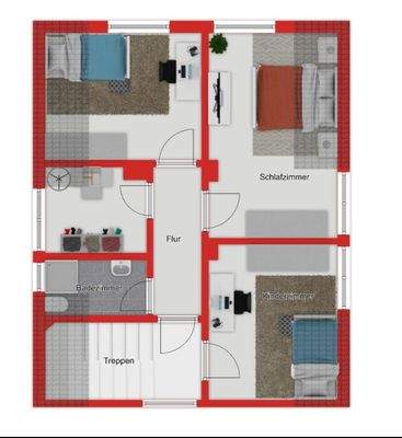 Grundrissskizze Dachgeschoss