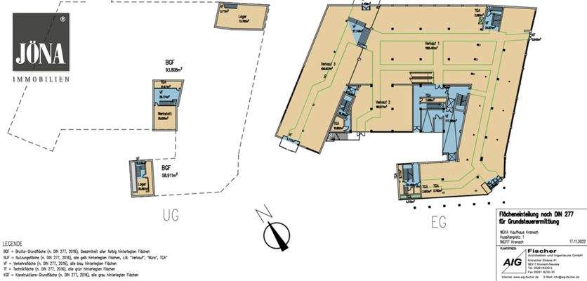 Flächeneinteilung UG & EG
