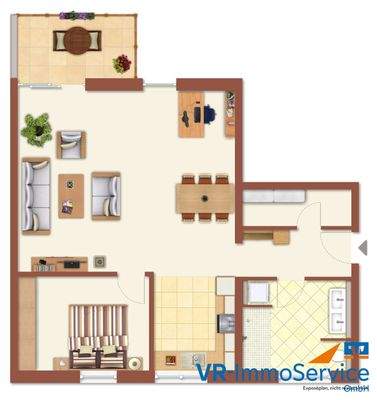 2-Zimmer-Wohnung Grundriss