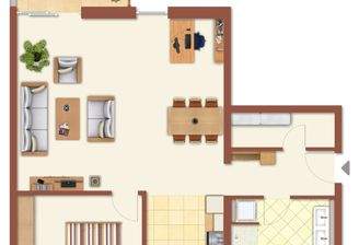 2-Zimmer-Wohnung Grundriss