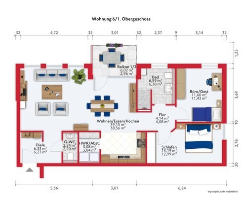 Grundriss Wohnung 6