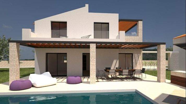 Kreta, Maleme: Neubau-Projekt! Villa mit wunderschönem Meer- und Sonnenuntergangsblick zu verkaufen