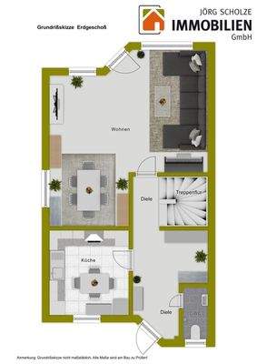 Grundrissskizze Erdgeschoß