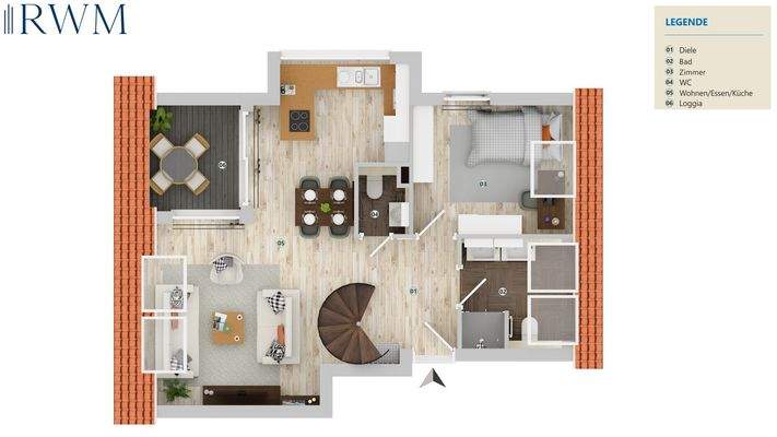 2D Grundriss DG1 WEG 8