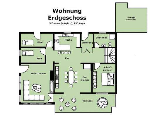 Planvariante Grundriss Erdgeschoss