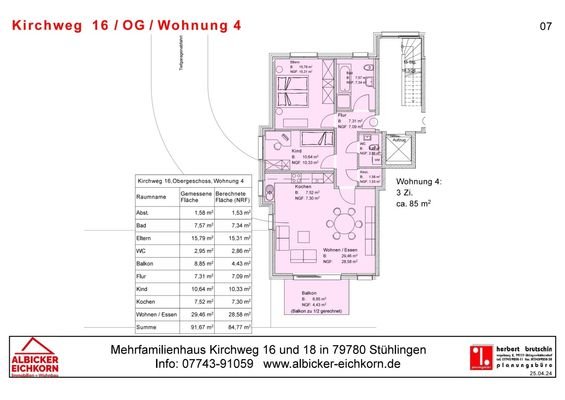 Grundriss Whg. 4 Obergeschoss