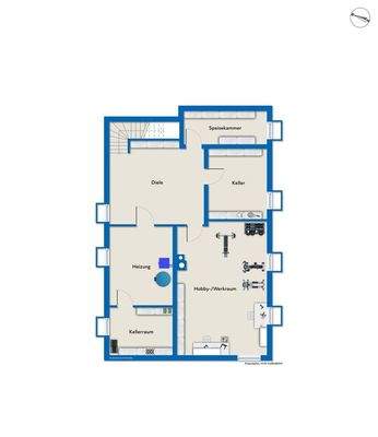 Kellergeschoss mit Mustermöblierung