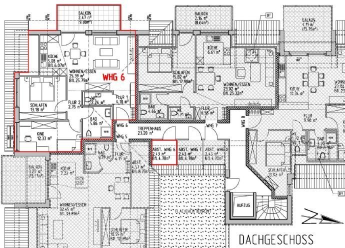 Energieeffiziente 3-Zimmer-Dachgeschosswohnung mit Balkon