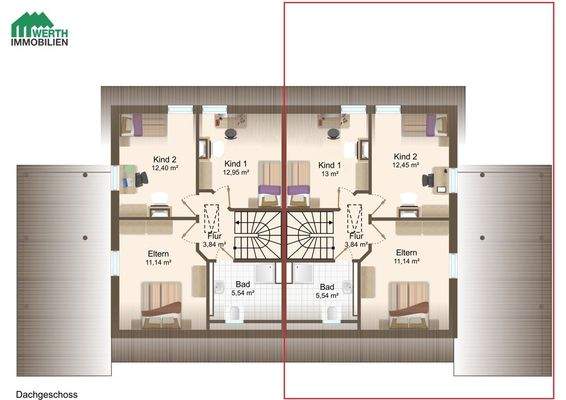 Grundriss Dachgeschoss - DHH 2 