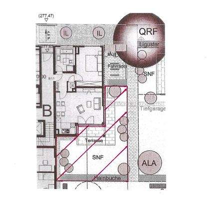 Grundriss mit Garten