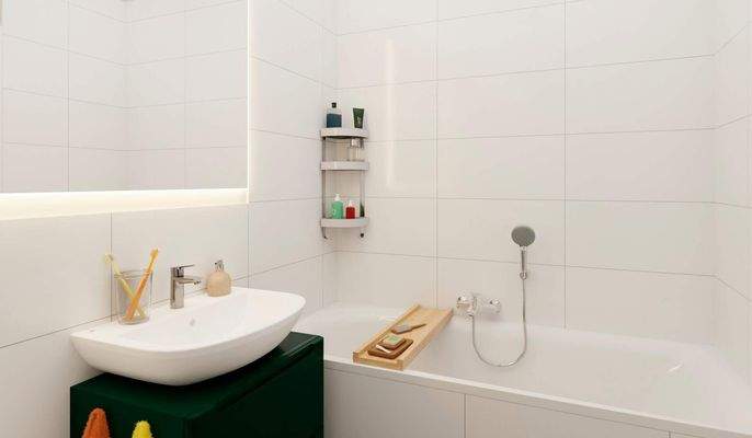 Modernes Badezimmer mit Badewanne