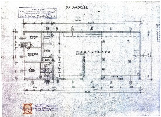 Grundrissplan Werkstatt/Büro/Wohnung