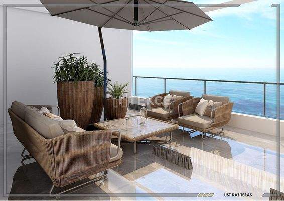 Large Duplex Apartment with Sea View in Bostanlı Karşıyaka