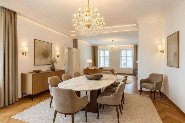 Großer Wohn- und Essbereich mit Wasserblick HP Visualisierung