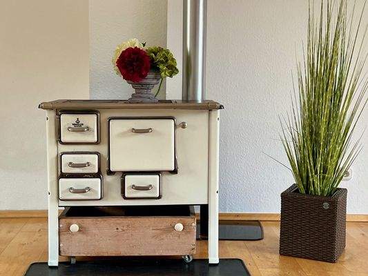 Wohnzimmer mit Wamsler Ofen 