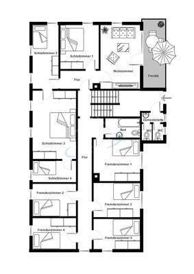 Grundriss Gaststätte Obergeschoss