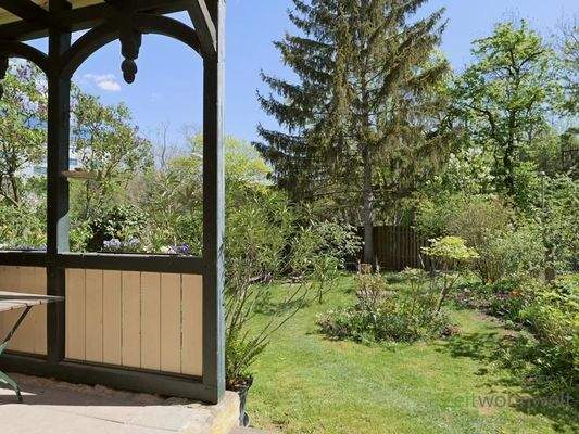 Blick aus der Küche in den Garten