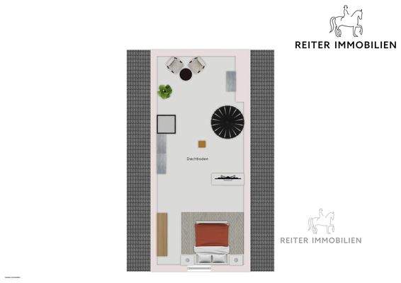 Grundriss Wohnung Dachgeschoss links Ausbaureserve