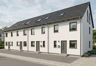 Visualisierung Reihenhaus Straßenansicht