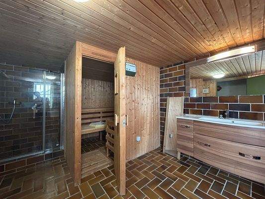 Sauna mit Dusche im KG