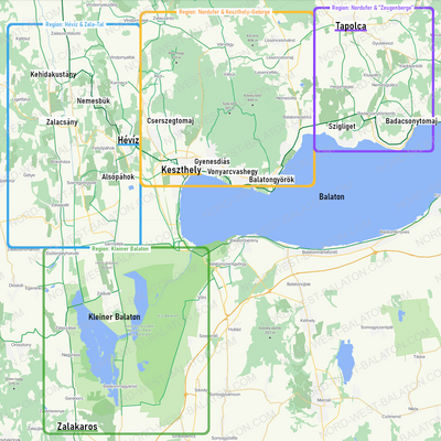 Karte Regionen Nord-West-Balaton