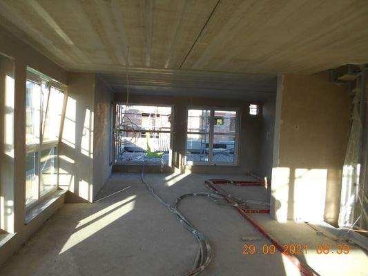 Wohn-/Esszimmer im Rohbau