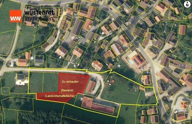 Markierte Flurstücke stehen zum Verkauf