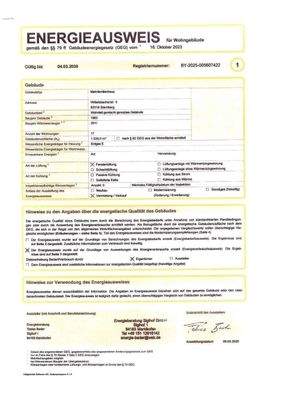 Energieausweis (5Seiten) liegt vor.