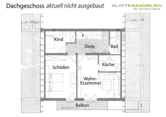 Dachgeschoss - aktuell nicht ausgebaut