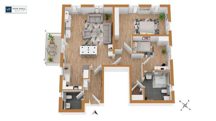 Grundriss Wohnung 20 mit knapp 90 m²