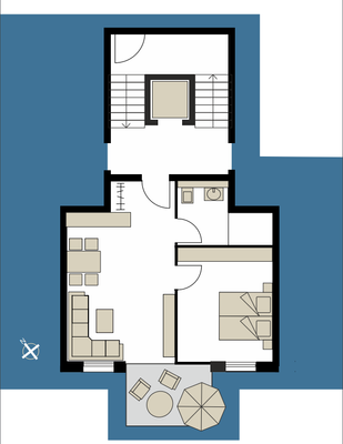 Grundrissbeispiel 2 Zimmer Wohnung