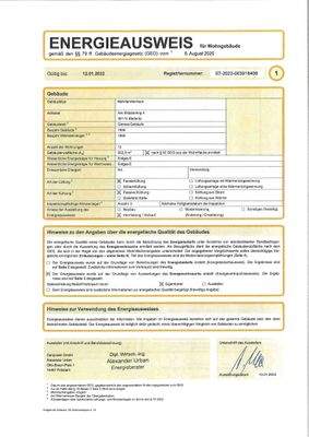 Energieausweis (Auszug)