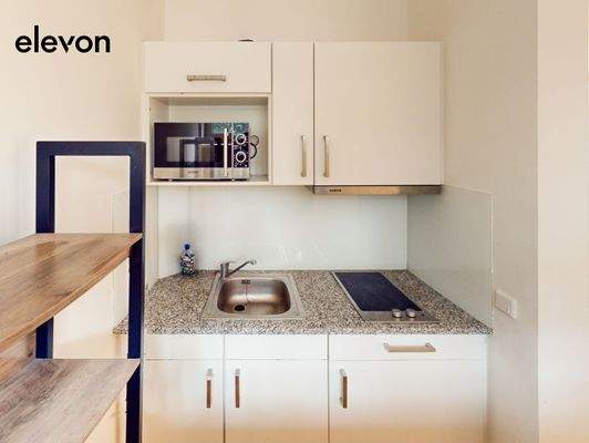 Moderne Pantryküche (Einzel-Apartment, nicht WG-Zimmer)