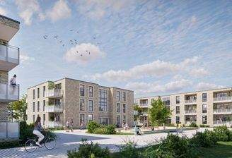 Blick zur Wohnanlage