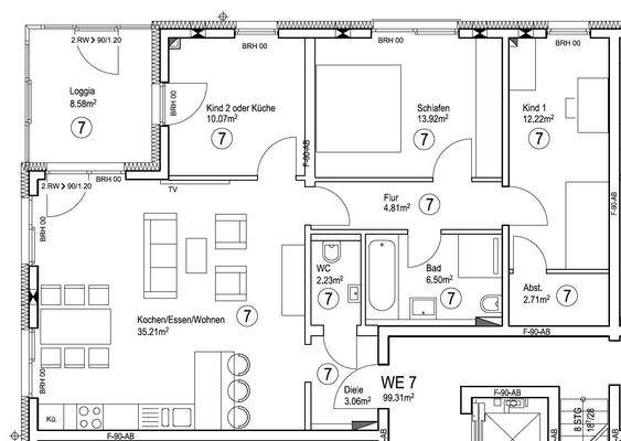 Grundriss WE 7