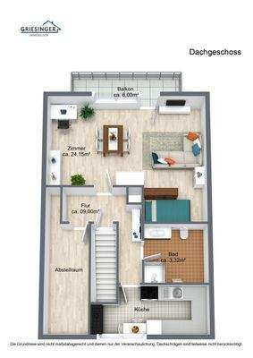 3D Grundriss - Dachgeschoss