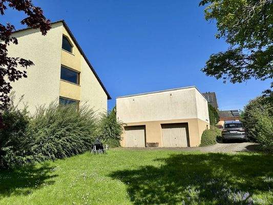 Rückansicht Garagengebäude