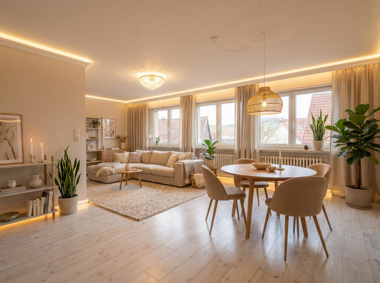 KI generiertes Wohnzimmer