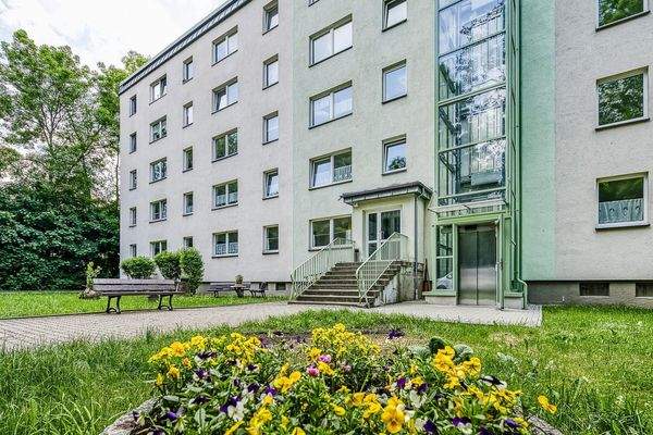 Hauseingangsbereich mit Wiese