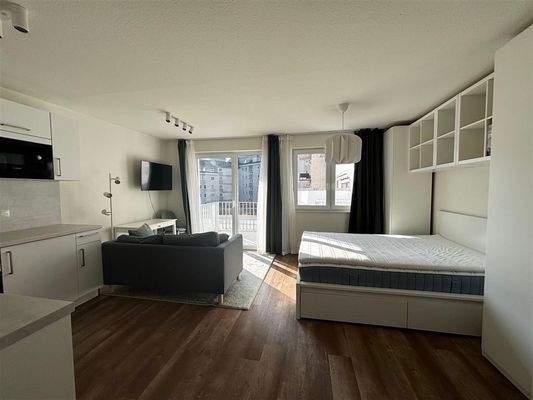 Schlaf- und Wohnzimmer inkl. offener Küche