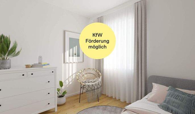 Ein Gästezimmer, das alternativ als Hobbyraum genutzt werden kann_KfW